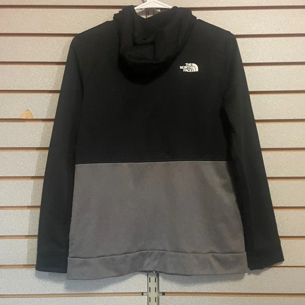 The North Face Womens Full Zip‎ Hoodie Black Grey Colorblock Sweatshirt Medium